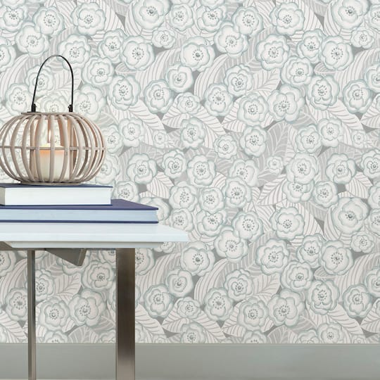 NuWallpaper Oopsie Daisy Gray Peel & Stick Wallpaper